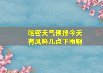 哈密天气预报今天有风吗几点下雨啊