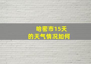 哈密市15天的天气情况如何