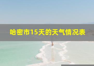 哈密市15天的天气情况表