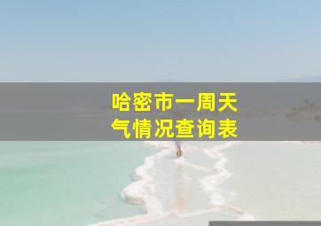 哈密市一周天气情况查询表