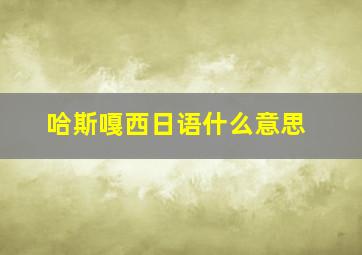 哈斯嘎西日语什么意思