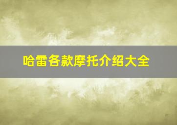 哈雷各款摩托介绍大全