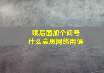 哦后面加个问号什么意思网络用语