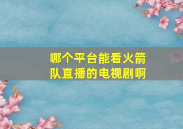 哪个平台能看火箭队直播的电视剧啊