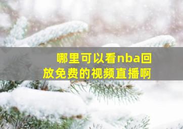 哪里可以看nba回放免费的视频直播啊