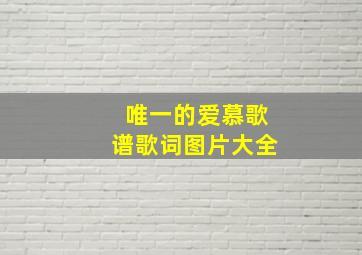 唯一的爱慕歌谱歌词图片大全