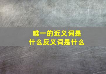 唯一的近义词是什么反义词是什么