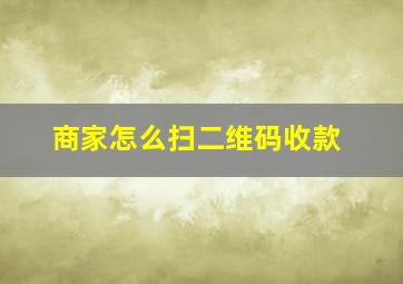 商家怎么扫二维码收款