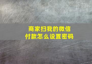 商家扫我的微信付款怎么设置密码