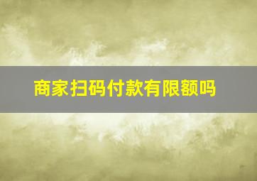 商家扫码付款有限额吗