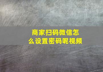 商家扫码微信怎么设置密码呢视频