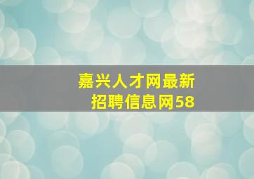 嘉兴人才网最新招聘信息网58