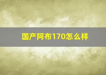 国产阿布170怎么样