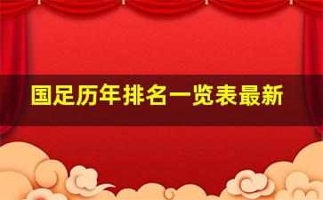 国足历年排名一览表最新