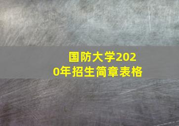 国防大学2020年招生简章表格