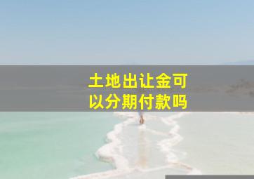 土地出让金可以分期付款吗