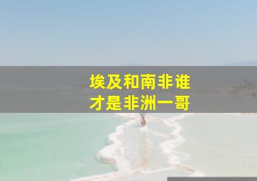 埃及和南非谁才是非洲一哥