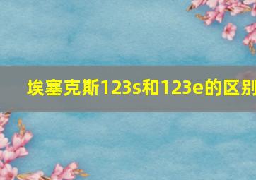 埃塞克斯123s和123e的区别