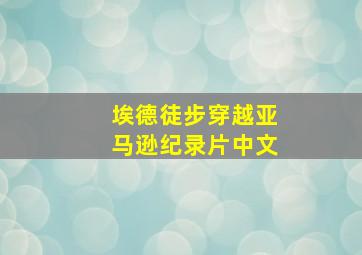 埃德徒步穿越亚马逊纪录片中文