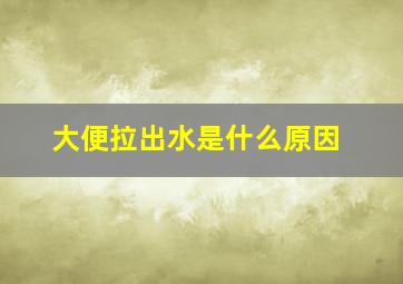 大便拉出水是什么原因