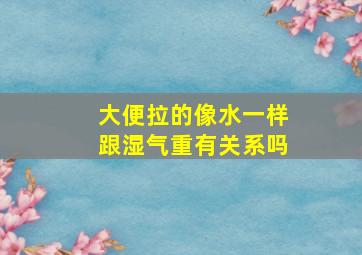 大便拉的像水一样跟湿气重有关系吗