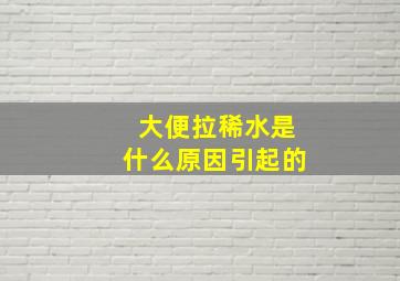 大便拉稀水是什么原因引起的