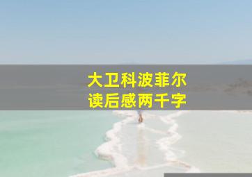 大卫科波菲尔读后感两千字