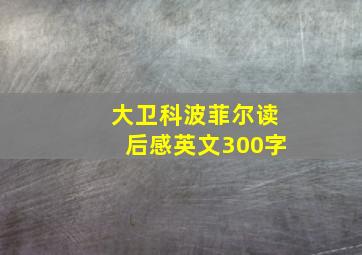 大卫科波菲尔读后感英文300字