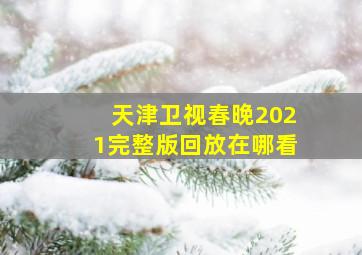 天津卫视春晚2021完整版回放在哪看