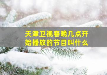 天津卫视春晚几点开始播放的节目叫什么