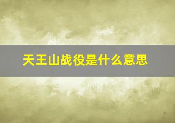 天王山战役是什么意思