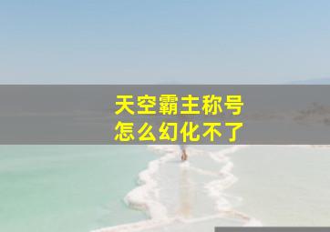 天空霸主称号怎么幻化不了