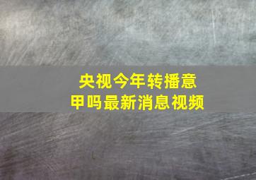 央视今年转播意甲吗最新消息视频