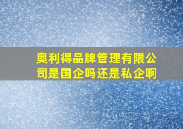 奥利得品牌管理有限公司是国企吗还是私企啊