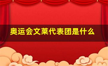 奥运会文莱代表团是什么