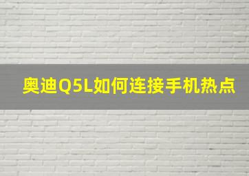 奥迪Q5L如何连接手机热点