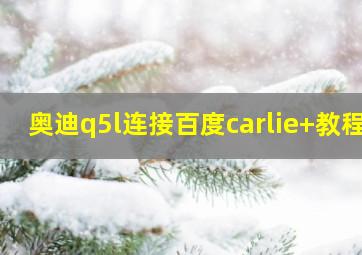 奥迪q5l连接百度carlie+教程