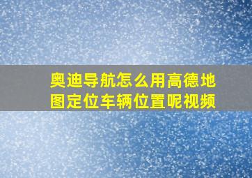 奥迪导航怎么用高德地图定位车辆位置呢视频