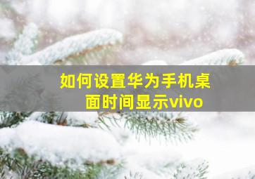 如何设置华为手机桌面时间显示vivo