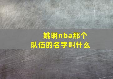 姚明nba那个队伍的名字叫什么