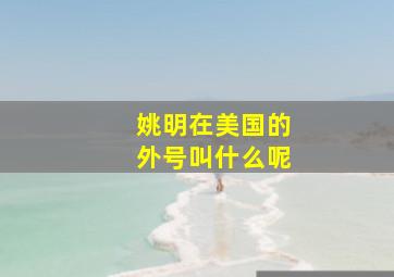 姚明在美国的外号叫什么呢