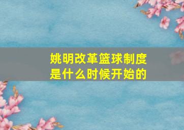 姚明改革篮球制度是什么时候开始的