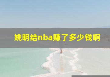 姚明给nba赚了多少钱啊