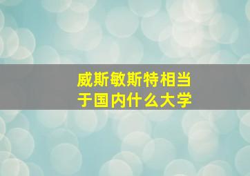 威斯敏斯特相当于国内什么大学