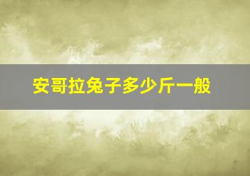 安哥拉兔子多少斤一般