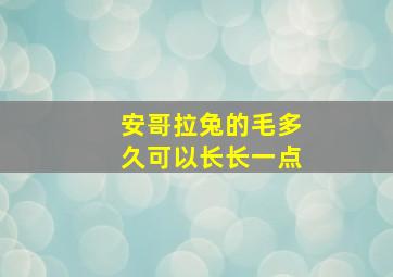 安哥拉兔的毛多久可以长长一点