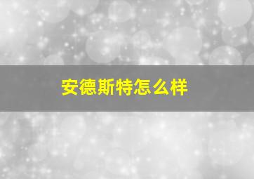 安德斯特怎么样