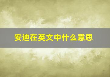 安迪在英文中什么意思