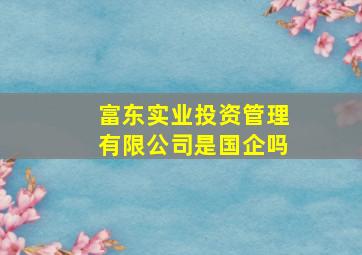 富东实业投资管理有限公司是国企吗