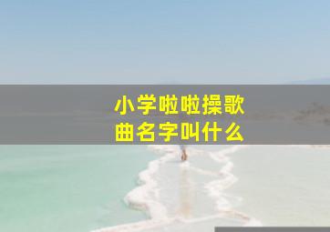 小学啦啦操歌曲名字叫什么